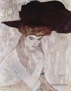  Symbolisme Art - Derschwarze Hut symbolisme Gustav Klimt
